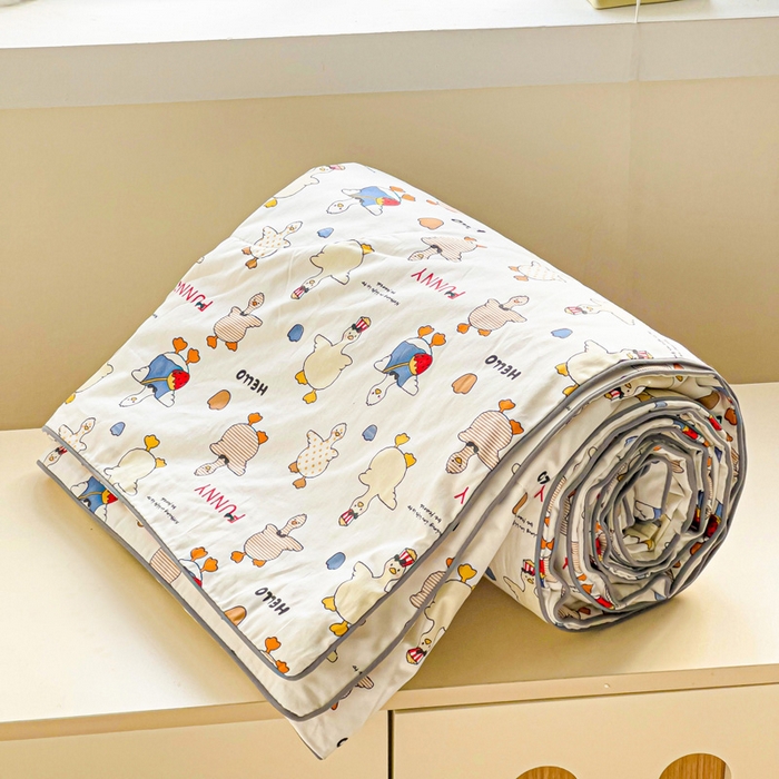 91家纺网 家纺一手货源 找家纺 十九色 2026新款宝宝幼儿园小被子儿童夏凉被夏季夏被空调被 你好鸭
