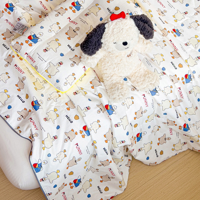 91家纺网 家纺一手货源 找家纺 十九色 2026新款宝宝幼儿园小被子儿童夏凉被夏季夏被空调被 你好鸭