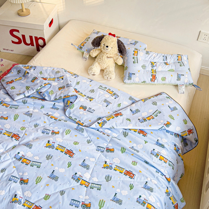 十九色 2026新款宝宝幼儿园小被子儿童夏凉被夏季夏被空调被 小火车