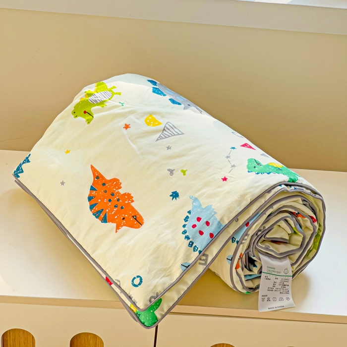 91家纺网 家纺一手货源 找家纺 十九色 2026新款宝宝幼儿园小被子儿童夏凉被夏季夏被空调被 小恐龙