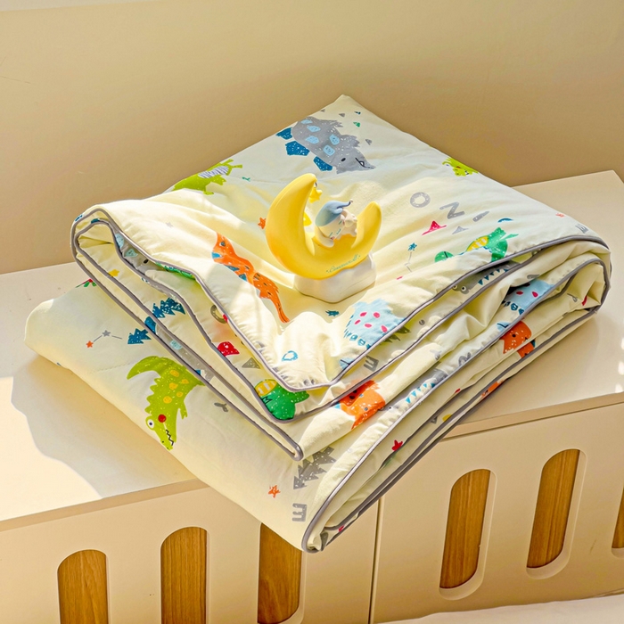 91家纺网 家纺一手货源 找家纺 十九色 2026新款宝宝幼儿园小被子儿童夏凉被夏季夏被空调被 小恐龙