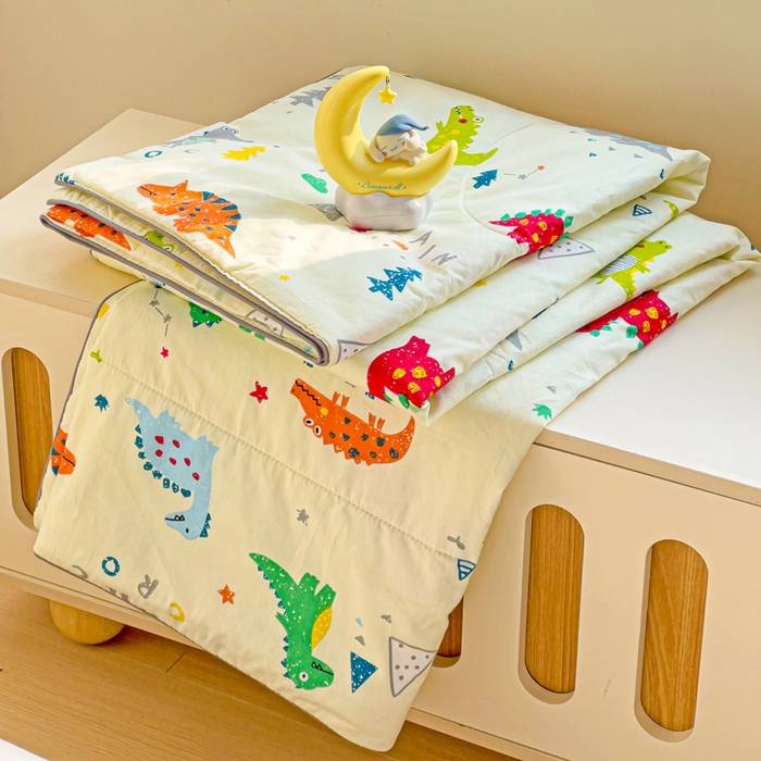 91家纺网 家纺一手货源 找家纺 十九色 2026新款宝宝幼儿园小被子儿童夏凉被夏季夏被空调被 小恐龙