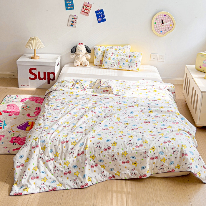 91家纺网 家纺一手货源 找家纺 十九色 2026新款宝宝幼儿园小被子儿童夏凉被夏季夏被空调被 小星星