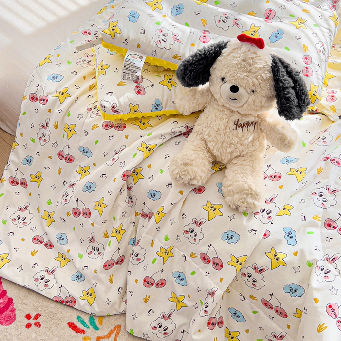 91家纺网 家纺一手货源 找家纺 十九色 2026新款宝宝幼儿园小被子儿童夏凉被夏季夏被空调被 小星星