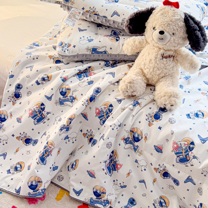 91家纺网 家纺一手货源 找家纺 十九色 2026新款宝宝幼儿园小被子儿童夏凉被夏季夏被空调被 星际旅行