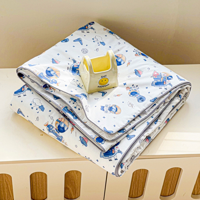 91家纺网 家纺一手货源 找家纺 十九色 2026新款宝宝幼儿园小被子儿童夏凉被夏季夏被空调被 星际旅行