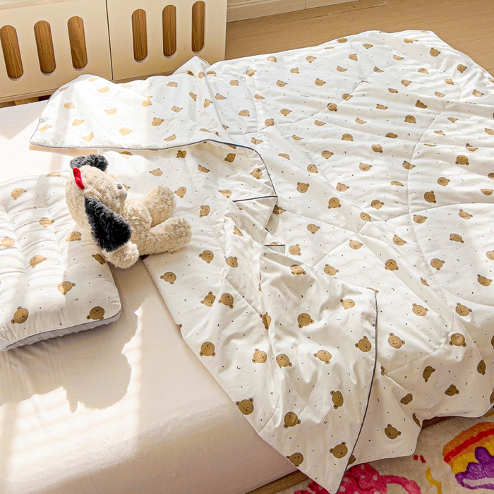 91家纺网 家纺一手货源 找家纺 十九色 2026新款宝宝幼儿园小被子儿童夏凉被夏季夏被空调被 熊宝宝