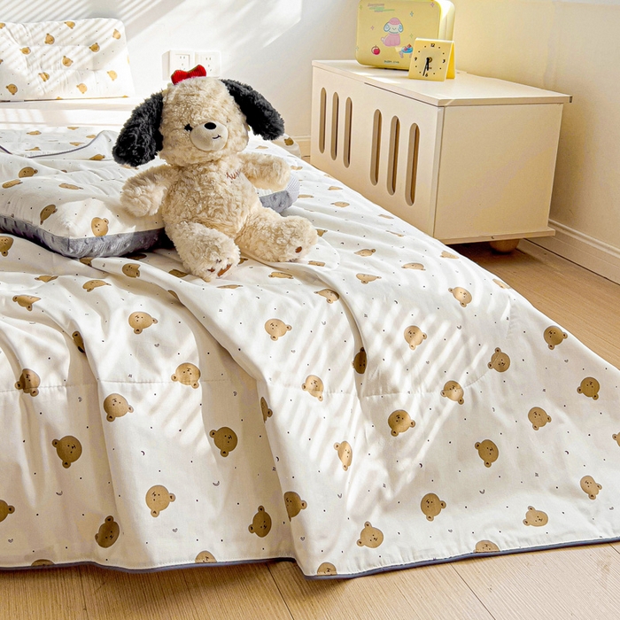 91家纺网 家纺一手货源 找家纺 十九色 2026新款宝宝幼儿园小被子儿童夏凉被夏季夏被空调被 熊宝宝