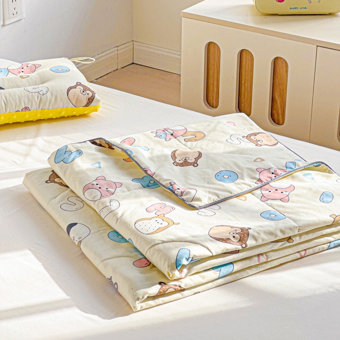 91家纺网 家纺一手货源 找家纺 十九色 2026新款宝宝幼儿园小被子儿童夏凉被夏季夏被空调被 字母乐园