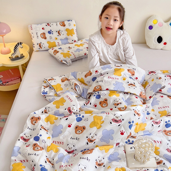 十九色 2026新款宝宝幼儿园小被子儿童夏凉被夏季夏被空调被 饼干熊