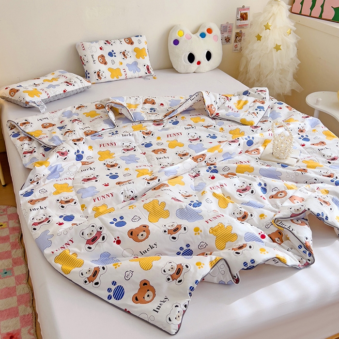 91家纺网 家纺一手货源 找家纺 十九色 2026新款宝宝幼儿园小被子儿童夏凉被夏季夏被空调被 饼干熊