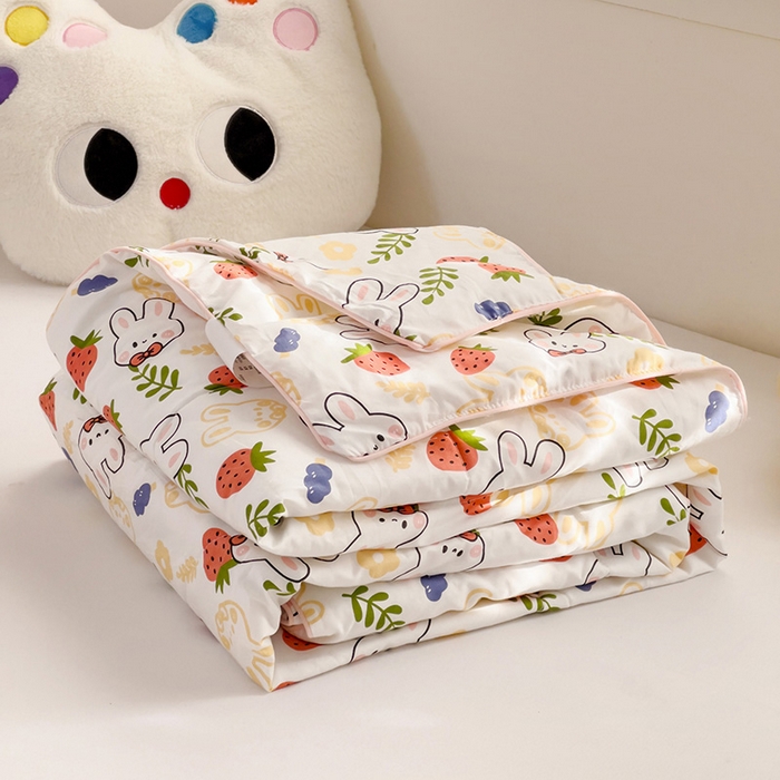 91家纺网 家纺一手货源 找家纺 十九色 2026新款宝宝幼儿园小被子儿童夏凉被夏季夏被空调被 大白兔