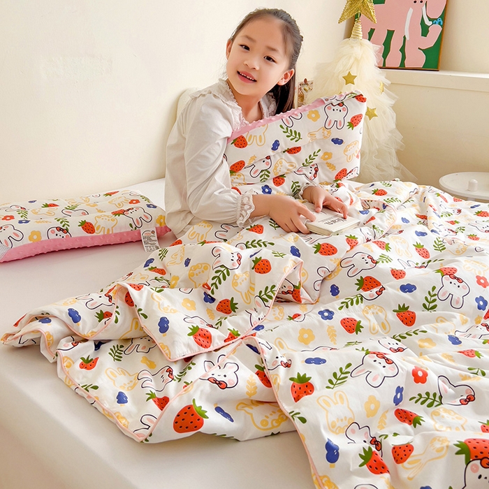 91家纺网 家纺一手货源 找家纺 十九色 2026新款宝宝幼儿园小被子儿童夏凉被夏季夏被空调被 大白兔