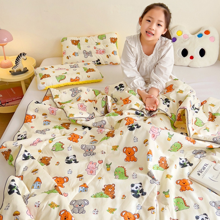 91家纺网 家纺一手货源 找家纺 十九色 2026新款宝宝幼儿园小被子儿童夏凉被夏季夏被空调被 考拉
