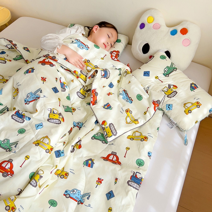 91家纺网 家纺一手货源 找家纺 十九色 2026新款宝宝幼儿园小被子儿童夏凉被夏季夏被空调被 挖掘机