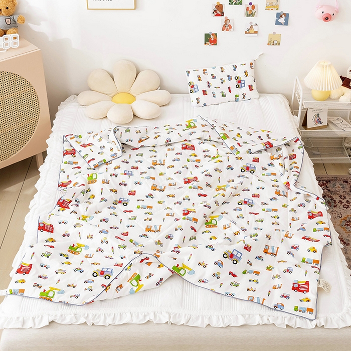 91家纺网 家纺一手货源 找家纺 十九色 2026新款宝宝幼儿园小被子儿童夏凉被夏季夏被空调被 小汽车