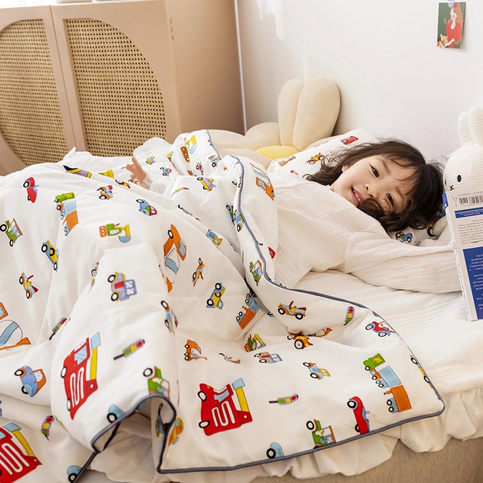 91家纺网 家纺一手货源 找家纺 十九色 2026新款宝宝幼儿园小被子儿童夏凉被夏季夏被空调被 小汽车