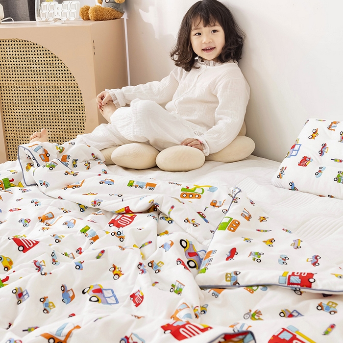 91家纺网 家纺一手货源 找家纺 十九色 2026新款宝宝幼儿园小被子儿童夏凉被夏季夏被空调被 小汽车