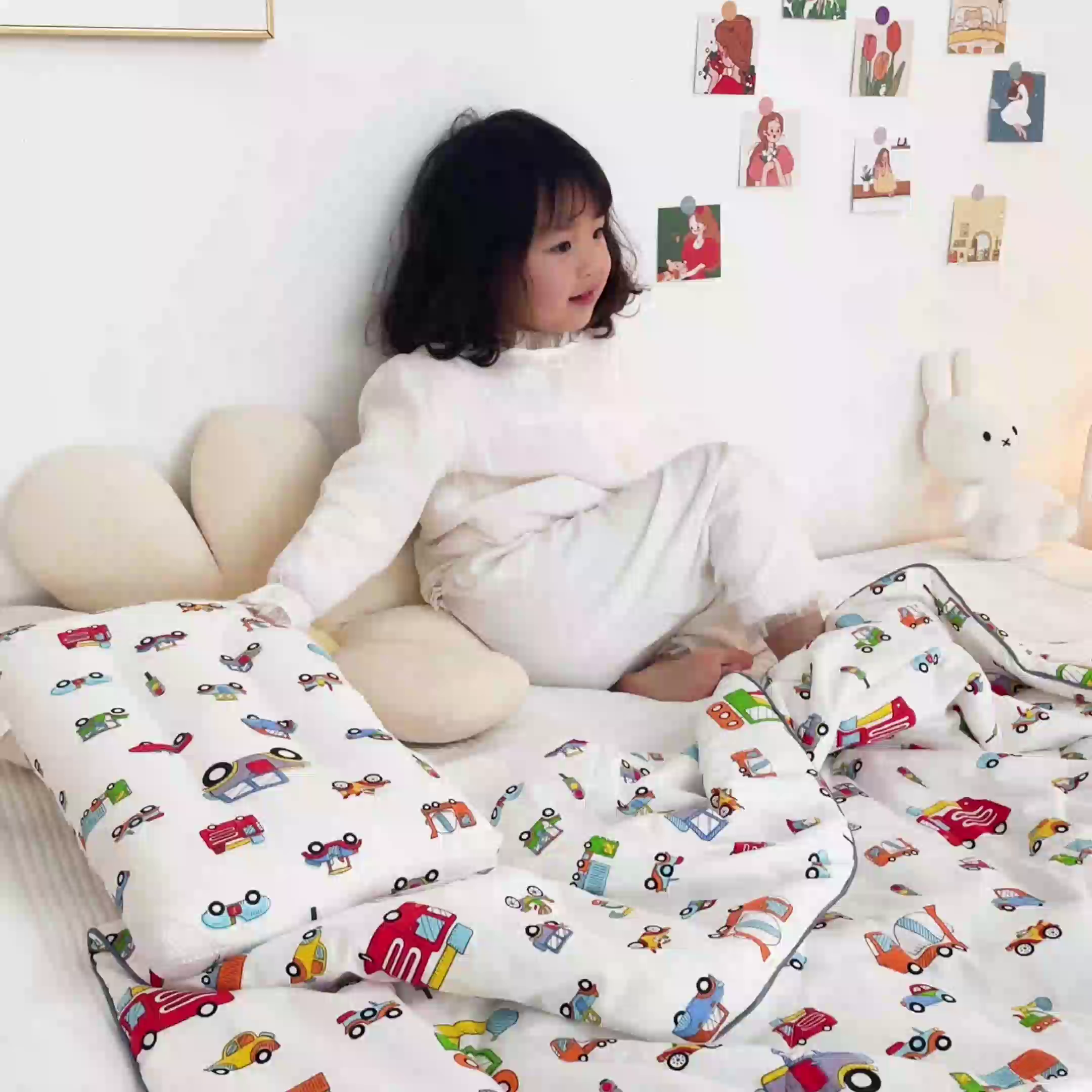 91家纺网 家纺一手货源 找家纺 十九色 2026新款宝宝幼儿园小被子儿童夏凉被夏季夏被空调被 小汽车