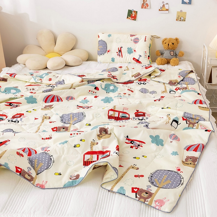 91家纺网 家纺一手货源 找家纺 十九色 2026新款宝宝幼儿园小被子儿童夏凉被夏季夏被空调被 游乐场