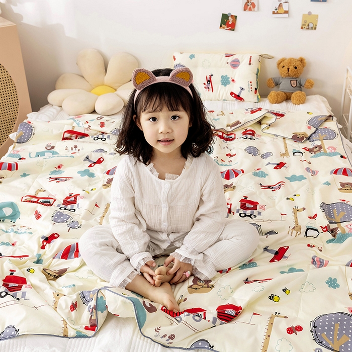 91家纺网 家纺一手货源 找家纺 十九色 2026新款宝宝幼儿园小被子儿童夏凉被夏季夏被空调被 游乐场