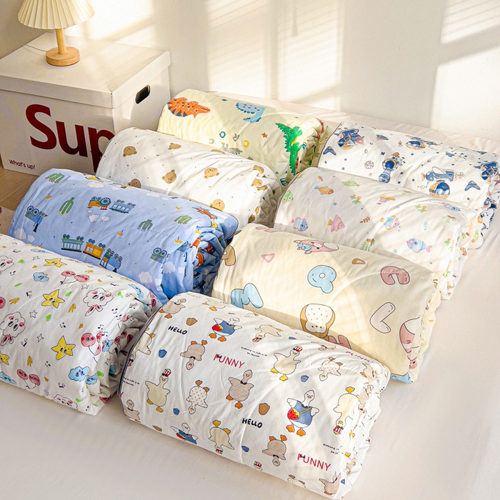 91家纺网 家纺一手货源 找家纺 十九色 2026新款宝宝幼儿园小被子儿童夏凉被夏季夏被空调被 组合图仅供参考不可下单