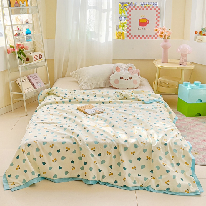 91家纺网 家纺一手货源 找家纺 （总）十九色 2026新款液态硅胶奶嘴同源天丝棉飞边凉感夏被夏凉被空调被