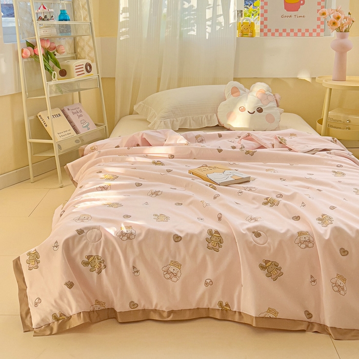 91家纺网 家纺一手货源 找家纺 （总）十九色 2026新款液态硅胶奶嘴同源天丝棉飞边凉感夏被夏凉被空调被