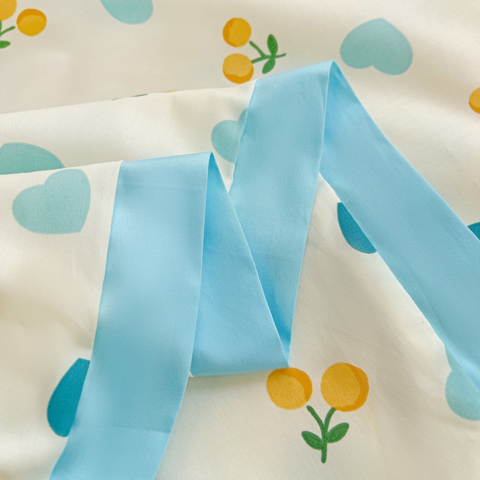 91家纺网 家纺一手货源 找家纺 十九色 2026新款液态硅胶奶嘴同源天丝棉飞边凉感夏被夏凉被空调被 小蓝心