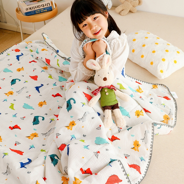 91家纺网 家纺一手货源 找家纺 （总）十九色 2026新款婴儿纱皱布儿童贴身夏被被子被芯