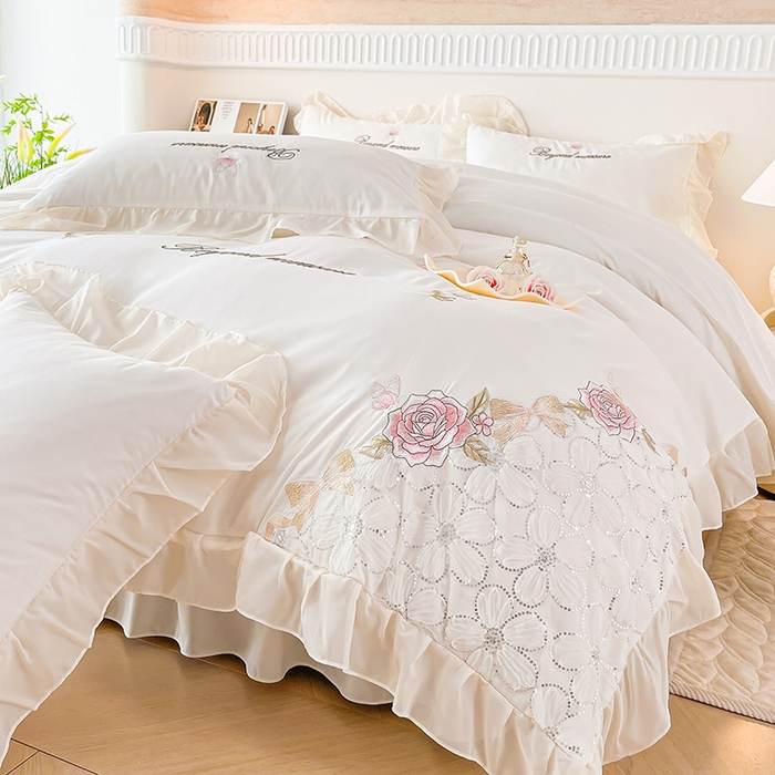 91家纺网 家纺一手货源 找家纺 （总）富宁家纺 2026新款亲肤棉重工艺四件套-花芝舞