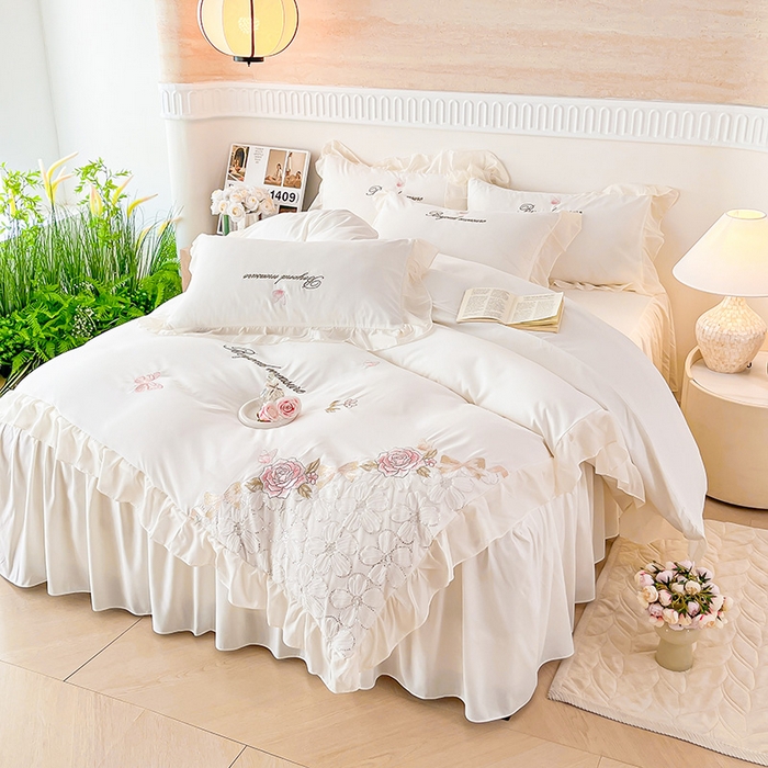 91家纺网 家纺一手货源 找家纺 （总）富宁家纺 2026新款亲肤棉重工艺四件套-花芝舞