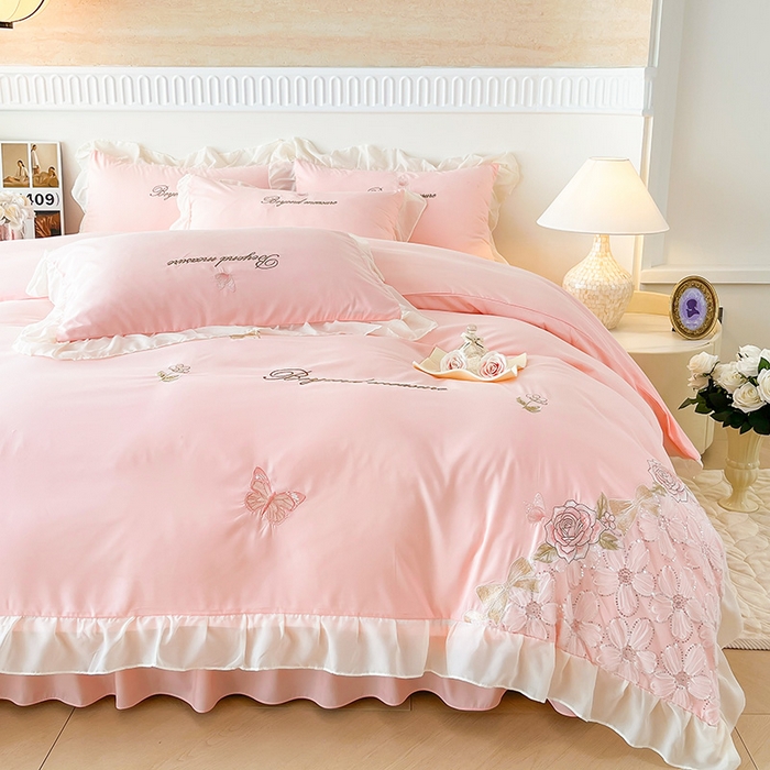 91家纺网 家纺一手货源 找家纺 （总）富宁家纺 2026新款亲肤棉重工艺四件套-花芝舞