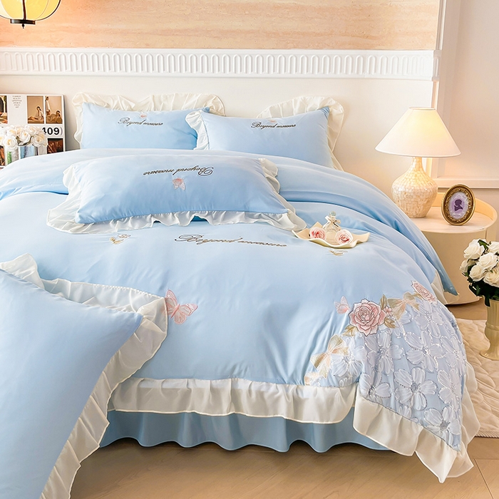 91家纺网 家纺一手货源 找家纺 （总）富宁家纺 2026新款亲肤棉重工艺四件套-花芝舞