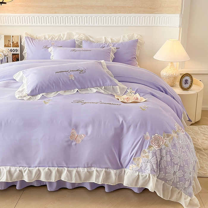 91家纺网 家纺一手货源 找家纺 （总）富宁家纺 2026新款亲肤棉重工艺四件套-花芝舞