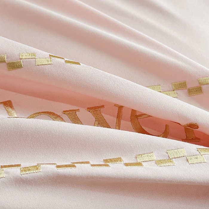 91家纺网 家纺一手货源 找家纺 富宁家纺 2026新款立体提花磨毛刺绣款四件套-花竹 花竹-春桃粉