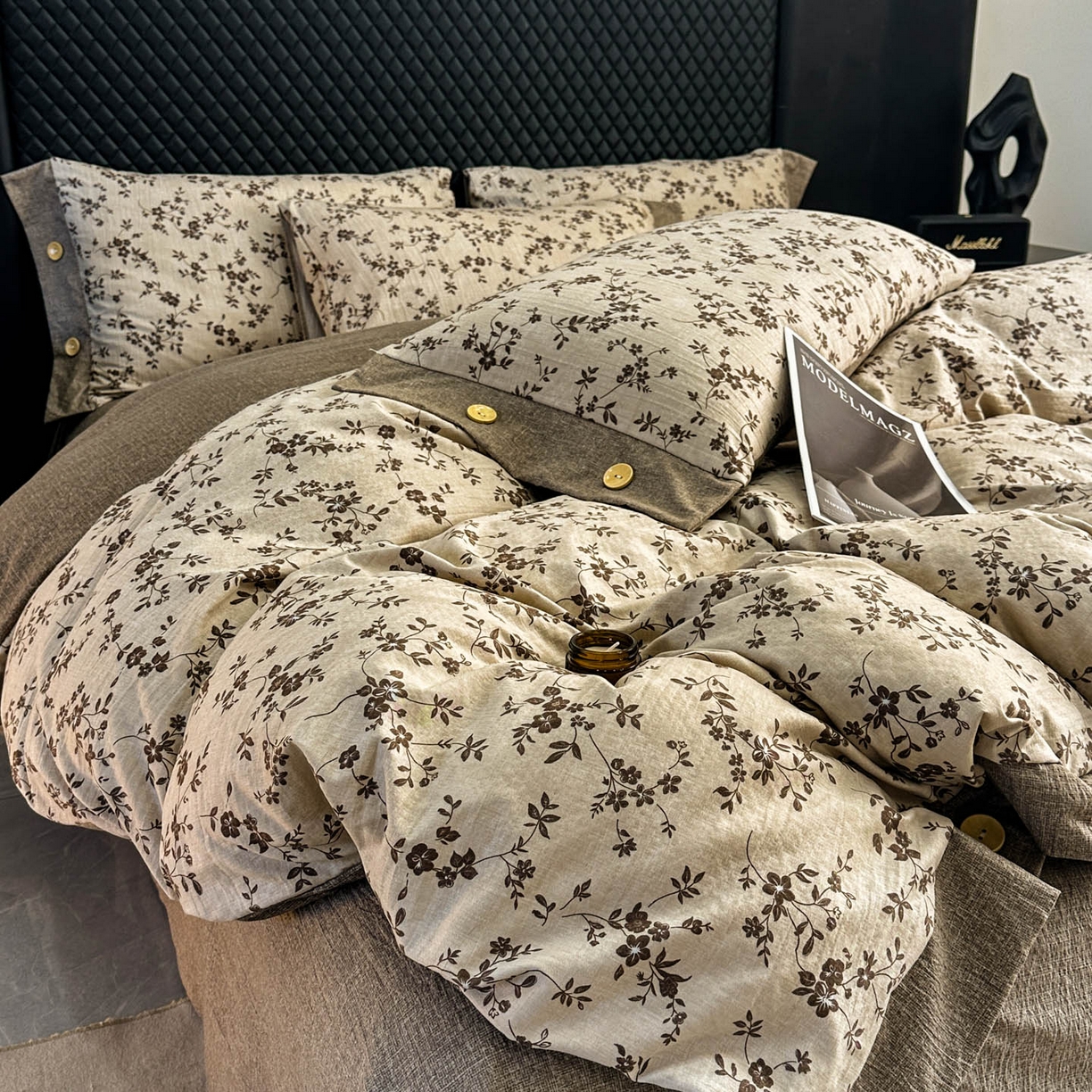 91家纺网 家纺一手货源 找家纺 （总）晚爱家纺（原晚安家居） 2026新款加厚双层纱原麻纽扣款四件套