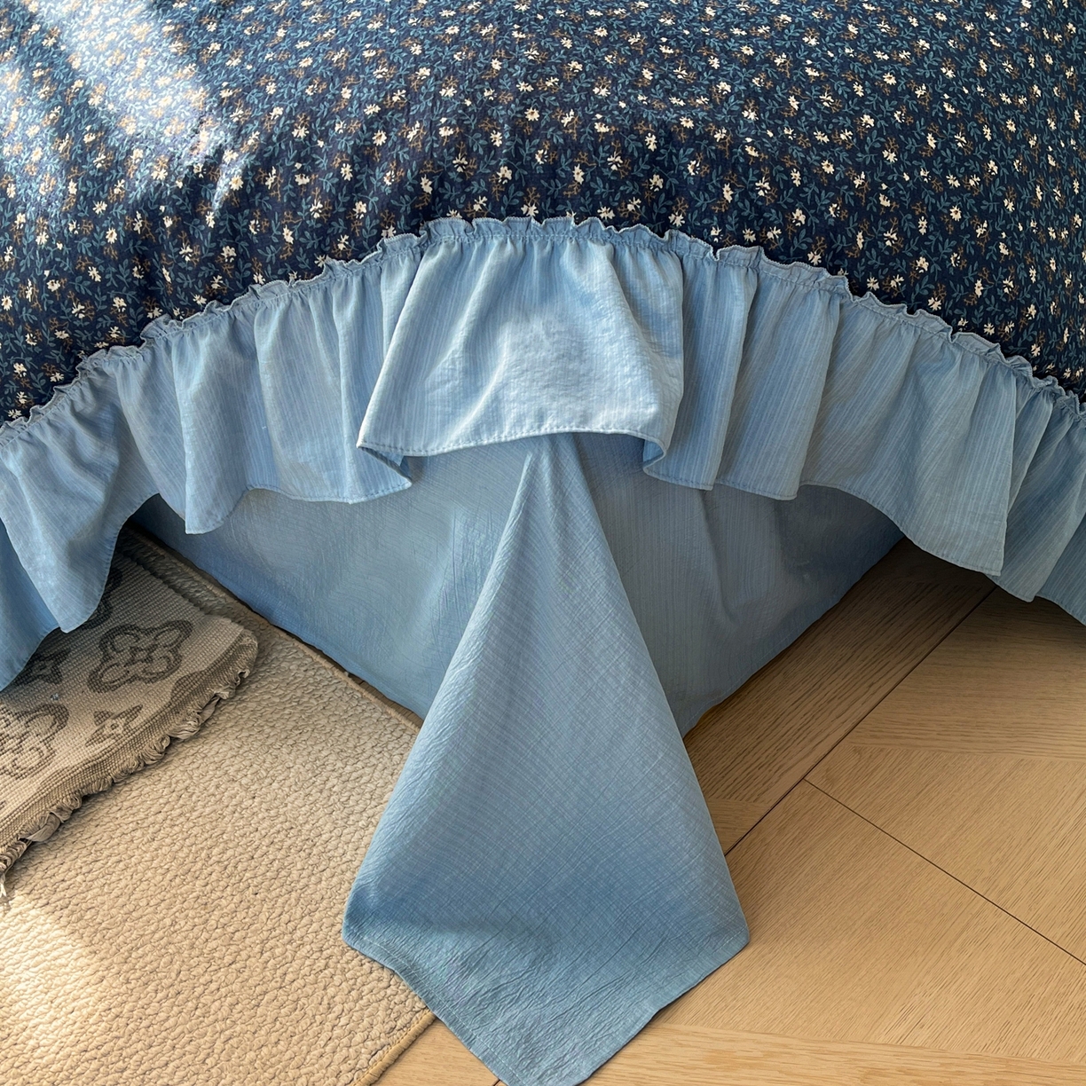 91家纺网 家纺一手货源 找家纺 （总）欣宜家纺 2026新款荷叶花边床上四件套ins风法式少女心被套床单学生宿舍三件套