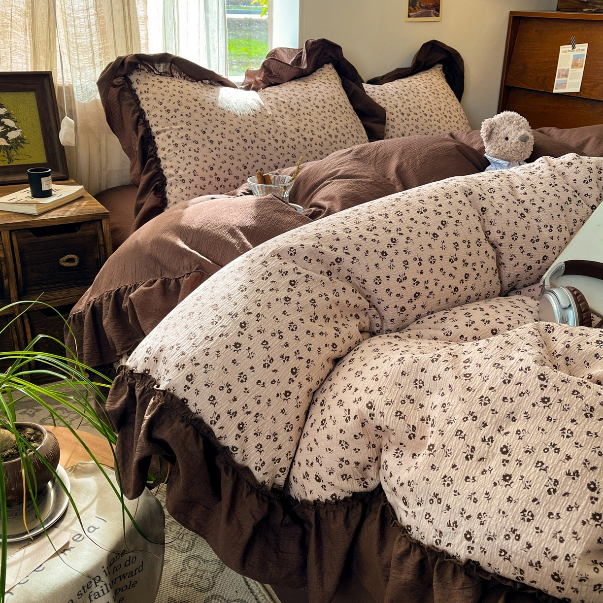 91家纺网 家纺一手货源 找家纺 （总）欣宜家纺 2026新款荷叶花边床上四件套ins风法式少女心被套床单学生宿舍三件套