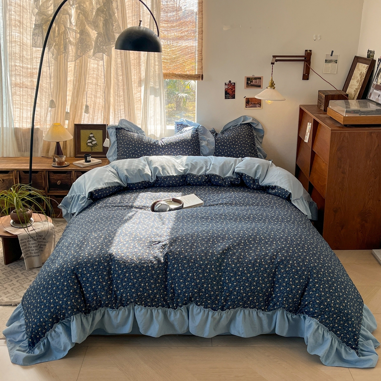 91家纺网 家纺一手货源 找家纺 （总）欣宜家纺 2026新款荷叶花边床上四件套ins风法式少女心被套床单学生宿舍三件套