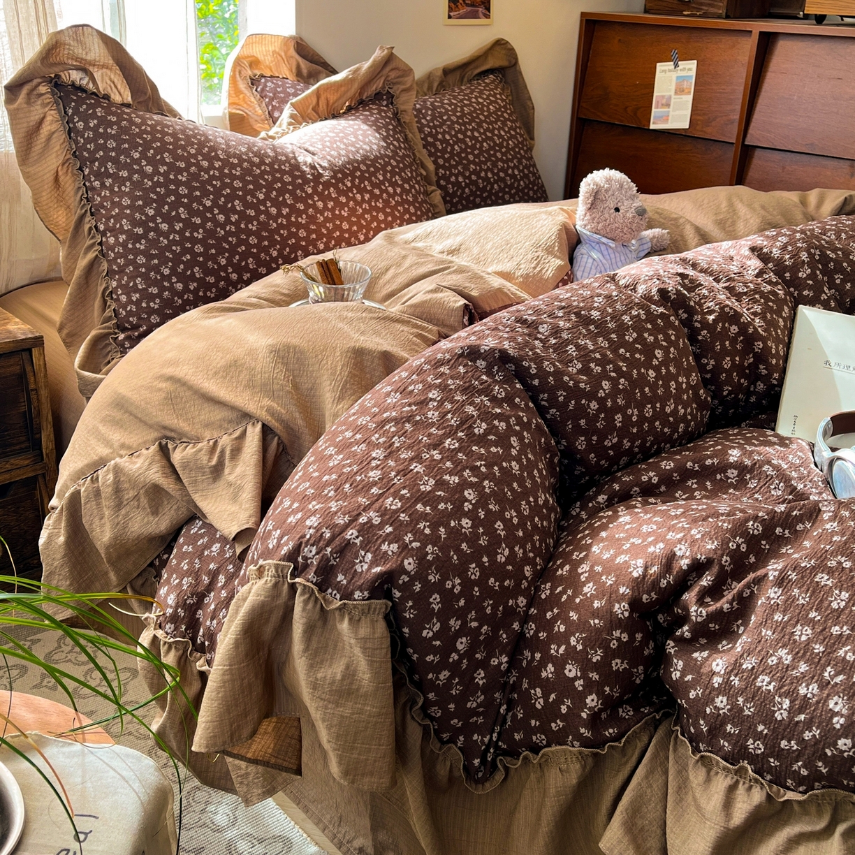 91家纺网 家纺一手货源 找家纺 （总）欣宜家纺 2026新款荷叶花边床上四件套ins风法式少女心被套床单学生宿舍三件套