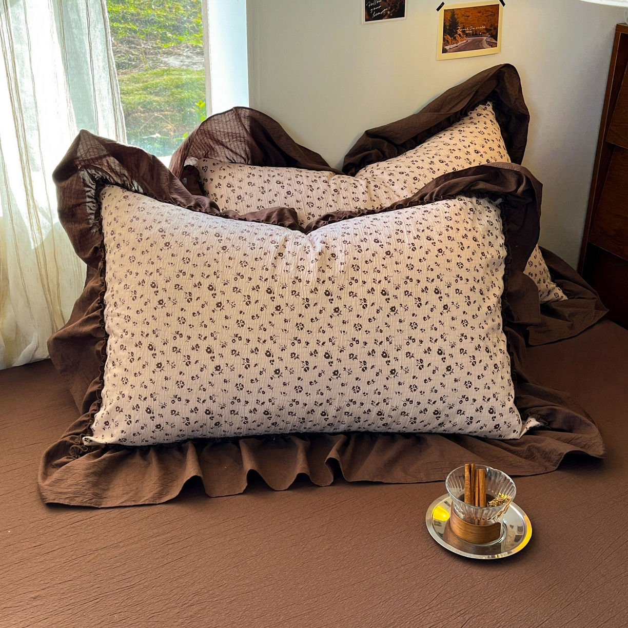 91家纺网 家纺一手货源 找家纺 欣宜家纺 2026新款荷叶花边床上四件套ins风法式少女心被套床单学生宿舍三件套 夜曲