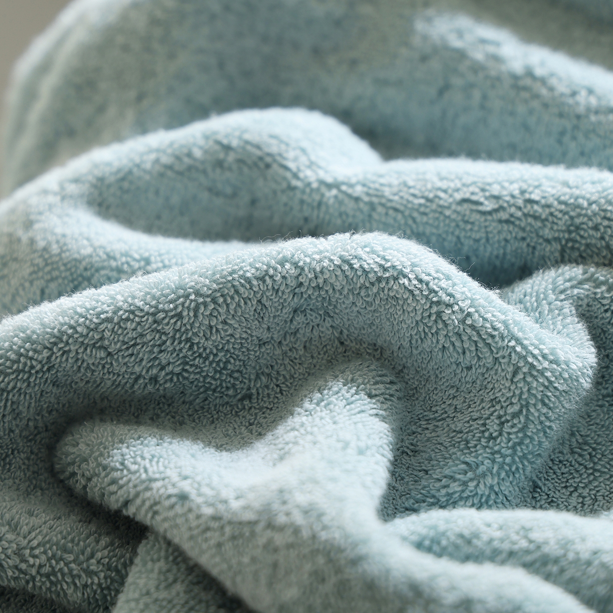 91家纺网 家纺一手货源 找家纺 朴尔家纺-毛巾被 2026新款纯色全棉缎档加大加厚浴巾-晨雾 樱草绿 90x180cm/条