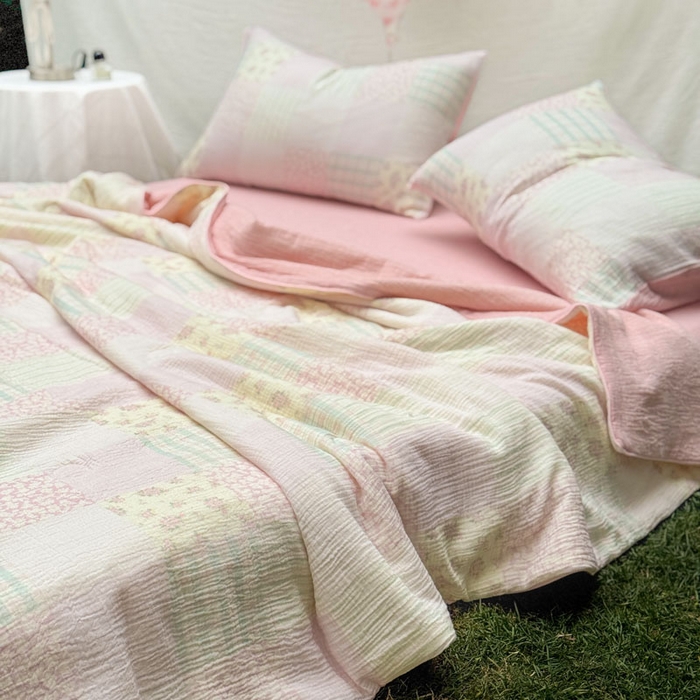 91家纺网 家纺一手货源 找家纺 （总）木楌家居 2026年新款全棉皱皱纱夏被夏凉被空调被夏被四件套