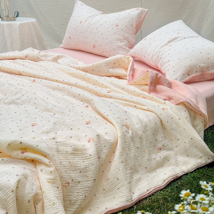 91家纺网 家纺一手货源 找家纺 （总）木楌家居 2026年新款全棉皱皱纱夏被夏凉被空调被夏被四件套