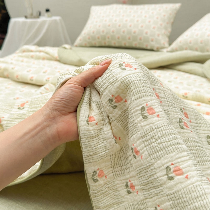 91家纺网 家纺一手货源 找家纺 （总）木楌家居 2026年新款全棉皱皱纱夏被夏凉被空调被夏被四件套