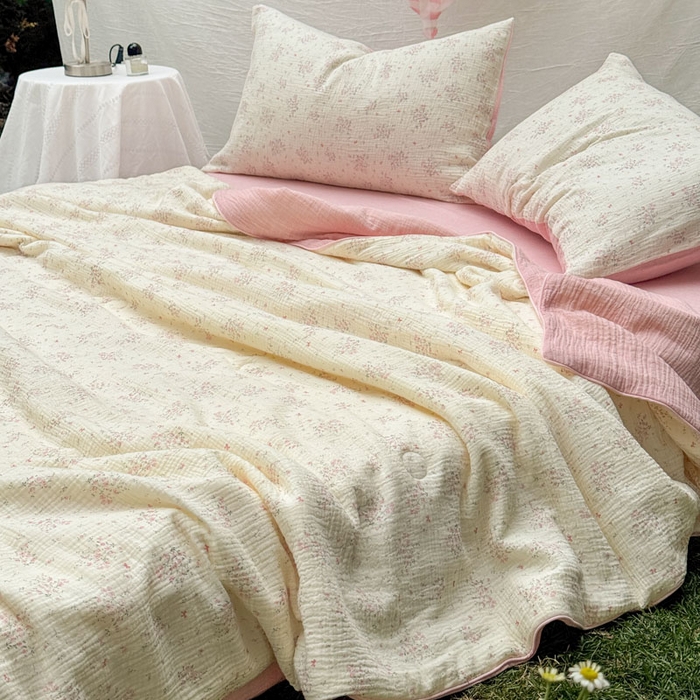 91家纺网 家纺一手货源 找家纺 （总）木楌家居 2026年新款全棉皱皱纱夏被夏凉被空调被夏被四件套