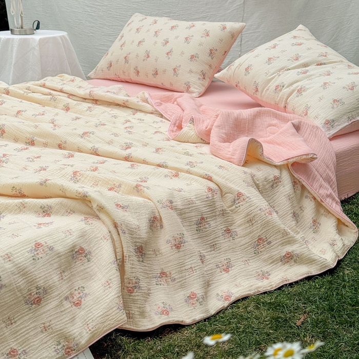 91家纺网 家纺一手货源 找家纺 （总）木楌家居 2026年新款全棉皱皱纱夏被夏凉被空调被夏被四件套