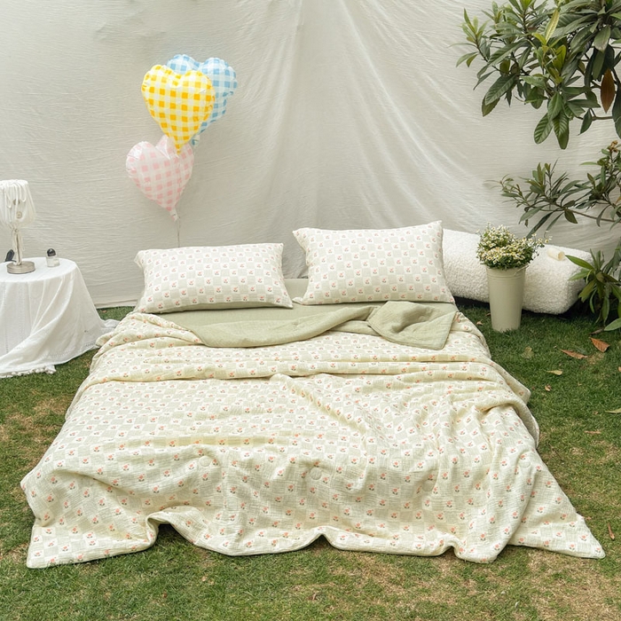 91家纺网 家纺一手货源 找家纺 （总）木楌家居 2026年新款全棉皱皱纱夏被夏凉被空调被夏被四件套