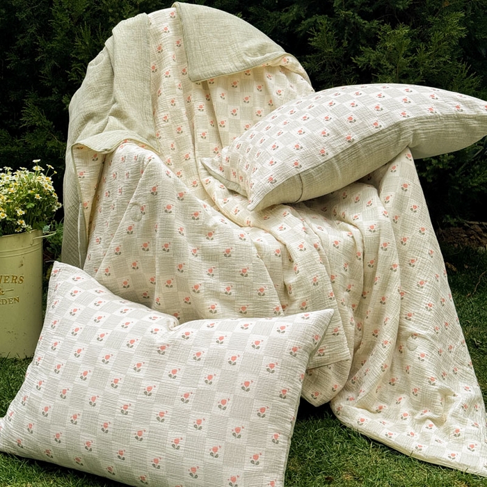 91家纺网 家纺一手货源 找家纺 （总）木楌家居 2026年新款全棉皱皱纱夏被夏凉被空调被夏被四件套